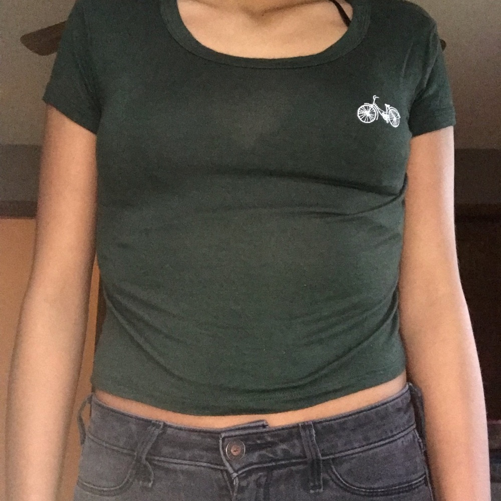 Forest Green Bike Crop Top